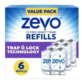Zevo Flying Insect Trap Refill: 6 Indoor Light Trap Refill Cartridges Capture House Flies, Fruit Flies, and Gnats (6 Refill Cartridges)