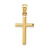 14k Polished Hollow Cross Pendant