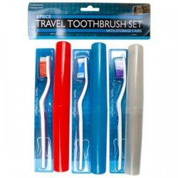 6 Piece Travel Toothbrush Set With Cases (pack of 6)