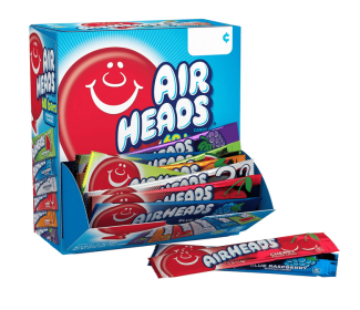 Airheads Chewy Candy Bars, Assorted Flavors, Nut Free, Regular Size, 33 oz, 60 Count Box