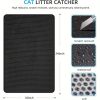 2 Pack Cat Litter Mat Litter Trapping Mat, Honeycomb Double Layer Litter Box Mat, Waterproof Leakproof Washable Easy Clean, Anti-Slip, Scatter Control