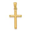 14k Polished Hollow Cross Pendant