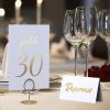 Gold Table Numbers 1 to 30 for Wedding Reception Gold Foil Table Number Cards 4x6 Inch with Head & Gift Table Restaurant Table Numbers Wedding Numbers