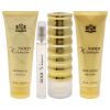 Gold by New Brand for Women - 4 Pc Gift Set 3.3oz EDP Spray, 0.5oz EDP Spray, 4.3oz Shower Gel, 4.3oz Body Lotion