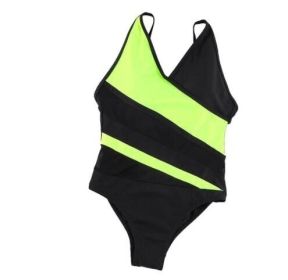 Mesh Slimming One Piece Swimsuits Bathing Suits (Color: Green, size: XS)