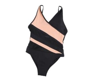 Mesh Slimming One Piece Swimsuits Bathing Suits (Color: Pink, size: L)