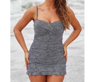 V-Neck Tummy Control Swimsuit Swimwear (Color: colorful, size: 2XL)