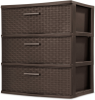 3 Drawer Wide Weave Tower Plastic, Cement, Case of 1