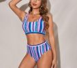 Striped Bikini Swimsuit Set