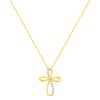 .925 Sterling Silver Diamond Accent Cross Ribbon 18" Pendant Necklace (I-J Color, I2-I3 Clarity)