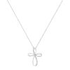 .925 Sterling Silver Diamond Accent Cross Ribbon 18" Pendant Necklace (I-J Color, I2-I3 Clarity)